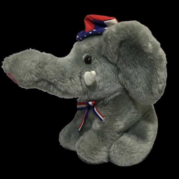 Gibson Greetings Elephant Plush Republican Election Vintage 1996 Gray Souvenir - Picture 4 of 9